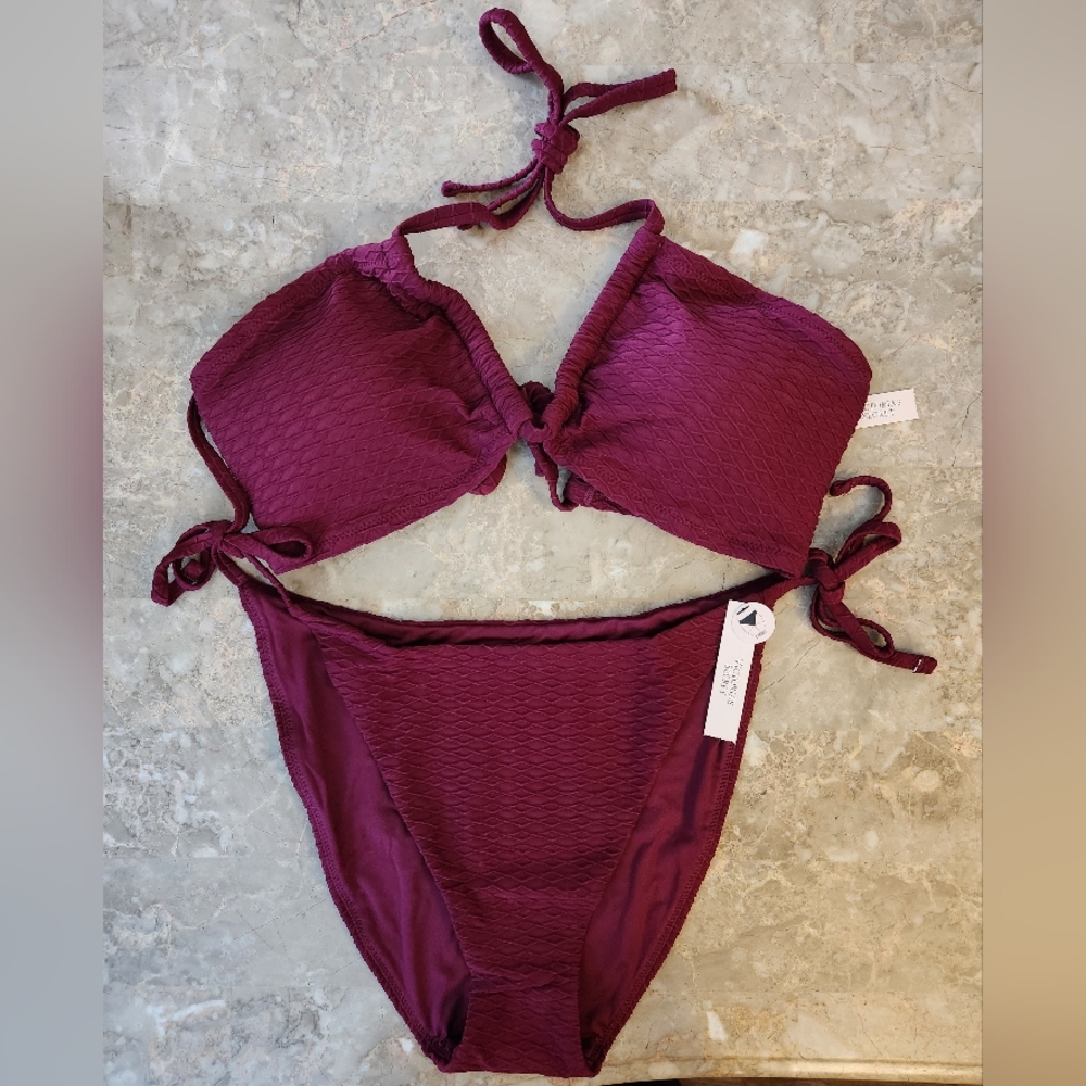 XL/XL VS Swim Multiway Halter Bikini Top Side Tie Cheeky Bikini Set